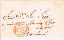 54916. Carta Entera Pre Filatelica CORUÑA 1857. Fechador Baeza, Porteo 1 Real En Circulo - ...-1850 Voorfilatelie