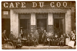 Devanture Et Terrasse Du " Café Du Coq ". Carte Photo Animée Non Située - Caffé