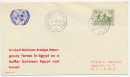 Cover / Postmark Sweden 1957 United Nations - Emergency Forces Between Egypt - Israel - UNO