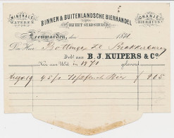 Nota Leeuwarden 1871 - Bierhandel - Minerale Wateren - Bierhuis - Pays-Bas