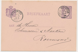 Trein Kleinrondstempel Amsterdam - Winterswijk IV 1884 - Storia Postale