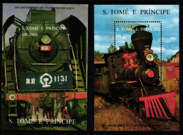 Sao Tome E Principe Block 367 Und Block 369 Postfrisch #KR133 - Trains