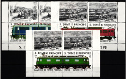 Sao Tome E Principe 1049-1054 Postfrisch Kleinbogensatz #KR131 - Trains