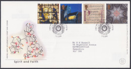 GB Great Britain 2000 FDC Spirit And Faith, Religion, Painting, Mosaic, Church, Pictorial Postmark, First Day Cover - Covers & Documents