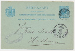 Trein Kleinrondstempel Amsterdam - Emmerik VII 1887 - Lettres & Documents