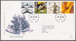 GB Great Britain 2000 FDC Body And Bone, Ultrasound, Football, Gymnastics, Sports, Pictorial Postmark, First Day Cover - Lettres & Documents