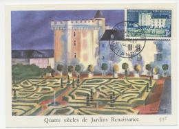 Maximum Card France 1954 Chateau De Villandry - Renaissance Gardens - Schlösser U. Burgen