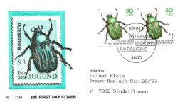 Allemagne: FIRST DAY COVER 1993: Für Die Jugend 93: Rosenkäfer. Bonn - 1991-2000