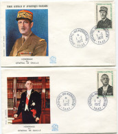 T. A. A. F. ENVELOPPE 1er JOUR DES N°46 / 47 1er ANNIVERSAIRE DE LA MORT DU GENERAL DE GAULLE AVEC OBL ILL DU 1-2-1972 - FDC