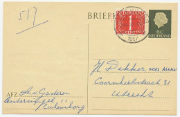 Briefkaart G.313 / Bijfrankering Culemborg - Utrecht 1957 - Material Postal