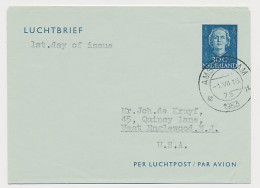 Luchtpostblad G. 6 Amsterdam USA 1953 1e Dag / FDC - Postal Stationery