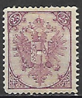 BOSNIA EZERGOVINA  1879-94 STEMMA CIFRA IN ALTO UNIF. 8  MLH  VF (CREPA NELLA COLLA) DENTELLATO 13 E MEZZO - Bosnië En Herzegovina