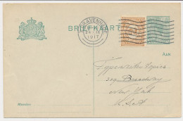 Briefkaart G. 90 A I / Bijfrankering Den Haag - USA 1917 - Interi Postali
