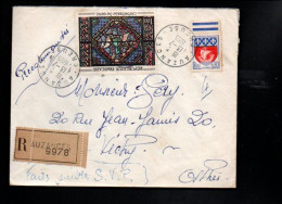 AFFRANCHISSEMENT COMPOSE SUR LETTRE RECOMMANDEE DE AUZANCES CREUSE 1965 - Tarifs Postaux