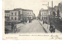 51 - CHALONS SUR MARNE -  Rue De La Marne Et L'Hémicycle  (CP Précurseur 1900, Dos Réservé Exclusivement à L'adresse) - Châlons-sur-Marne