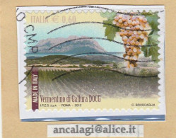 USATI ITALIA 2012 - Ref.1207G "MADEIN ITALY: Vermentino Di Gallura" 1 Val. - - 2011-20: Oblitérés