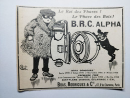 Cartonnage Publicitaire B.R.C.ALPHA Le Roi Des Phares ! Le Phare Des Rois ! BOAS, RODRIGUES & Cie Premier Prix 1903 1905 - Advertising