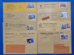 Storia Postale Comuni D'italia Lotto Da 8 Buste Con Francobolli - Colecciones