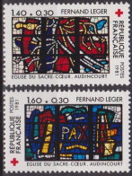 Vitraux De L'Eglise Du Sacré Coeur, Audincourt - FRANCE - Oeuvres De Fernand Léger - Croix Rouge, N° 2175-2176 ** - 1981 - Ongebruikt