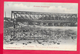 Cpa 09 ST-Girons, Saint-Girons, Pont Du Chemin De Fer SALAT Animation Dos Vierge, Simple 1900, Voir Scanne, Belle Carte - Saint Girons