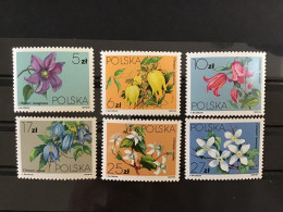 Poland 1984 Clematis MNH SG 2921-6 Mi 2906-11 Yv 2718-23 - Unused Stamps