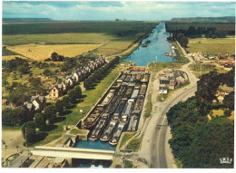 Cpsm Tancarville - Vue Générale Sur L'Ecluse  ( Péniches ) - Tancarville