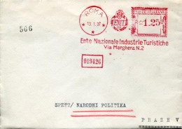 X0209 Italia,red Meter Freistempel Roma 1937 Ente Nazionale Industrie Turistiche - Macchine Per Obliterare (EMA)