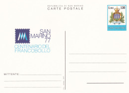 San Marino 77 - Centenario Del Francobollo - 1977 - Entiers Postaux