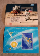 ROMANIA NEIL ARMSTRONG &COMET HALLEY SPACE 2 BLOCKS IMPERFORED MNH - Other & Unclassified