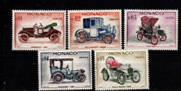 - MONACO - 1958 - YT N° 557 / 561 - * - Automobiles - Used Stamps