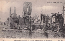 CAMPAGNE DE 14 PERWYSE BELGIQUE L'EGLISE BOMBARDEE PAR LES ALLEMANDS 1915 - War 1914-18