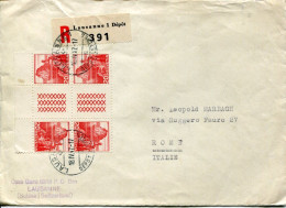 X0211 Switzerland Suisse, Circuled Cover Registered 1947 Tete-beche   2+2  20rp - Tête-bêche