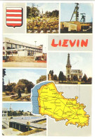 Cpsm Lievin ( Multivues, Mines, Contour Géographique ) - Lievin