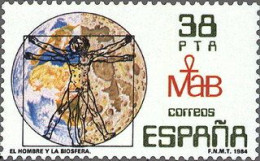 España 1984 Edifil 2748 Sello ** El Hombre Y La Biosfera Proporciones Cuerpo Humano De Leonardo Da Vinci Michel 2625 - Nuovi