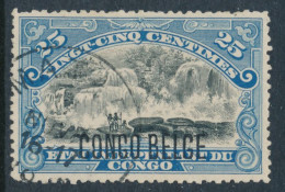 BELGIAN CONGO 1909 ISSUE TYPO. COB 43  USED PLATE POSITION 12 LARGE OVERPRINT T2 - Ungebraucht