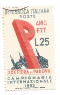 (COLONIE E POSSEDIMENTI) 1952, TRIESTE, AMG-FTT, FIERA DI PADOVA - 1 Francobollo Usato (CAT. SASSONE N.151) - Afgestempeld