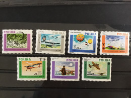 Poland 1984 Aviation MNH SG 2955-61 Mi 2939-45 Yv 2751-7 - Unused Stamps