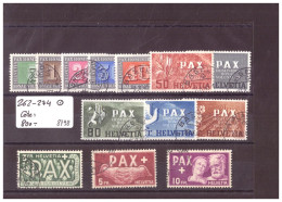 SERIE PAX 1945 - No 262-274 AVEC OBLITERATIONS PROPRES - COTE: 800.- - Usati