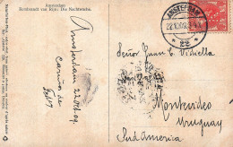 Netherlands Stamp With K Perfin Used On Postcard Rembrand Van Rijn  Die Nachtwache - Brieven En Documenten