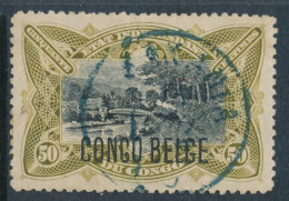 BELGIAN CONGO 1909 ISSUE TYPO. COB 45  USED PLATE POSITION 12 LARGE OVERPRINT T2 - Ungebraucht