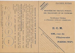 CPA Paris Carte Du Ministère Des Travaux Publics Des Transports Et Du Tourisme - Secrétariat à L'Aviation Civile Et Com. - Distretto: 07