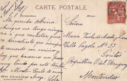 Monaco Postcard Sent To South America Uruguay Unusual Destiny - Covers & Documents