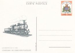 San Marino - Convegno Dei Ferrovieri Filatelisti - Locomotiva 552 F.S. (1890) - Trains