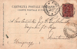 1901 Italy Postcard To Uruguay With A Late Use Of Umberto I Stamp Interesting - Oblitérés