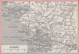 Carte De La Guinée Française AOF. Guinée Portugaise. Sierra Léone. Larousse 1948. - Documenti Storici