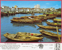 Singapore RIVER - Chinese Tongkangs And Sampans, Vintage 1960-70's Kruger 88 025.240  272135 S. ABDUL MAJEED+CO_UNC_cpc - Singapur