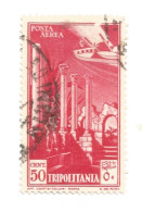 (COLONIE E POSSEDIMENTI) 1931-1932, TRIPOLITANIA, POSTA AEREA, 50c - 1 Francobollo Usato (CAT. SASSONE N.9) - Tripolitania