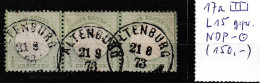 Brustschild Nr. 17a Im 3er Streifen; NDP-Stempel Altenburg, Geprüft - Autres & Non Classés