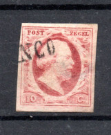 Netherlands 1852 King William Stamp (Michel 2) Nice Used Franco (without Frame) - Usados
