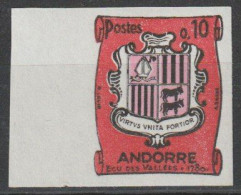 ANDORRE  ARMOIRIES  N° 155 NON DENTELE  NEUF** LUXE / MNH - Unused Stamps